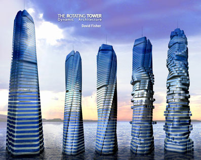 Check out the Rotating Tower by David Fischer which is a building in which