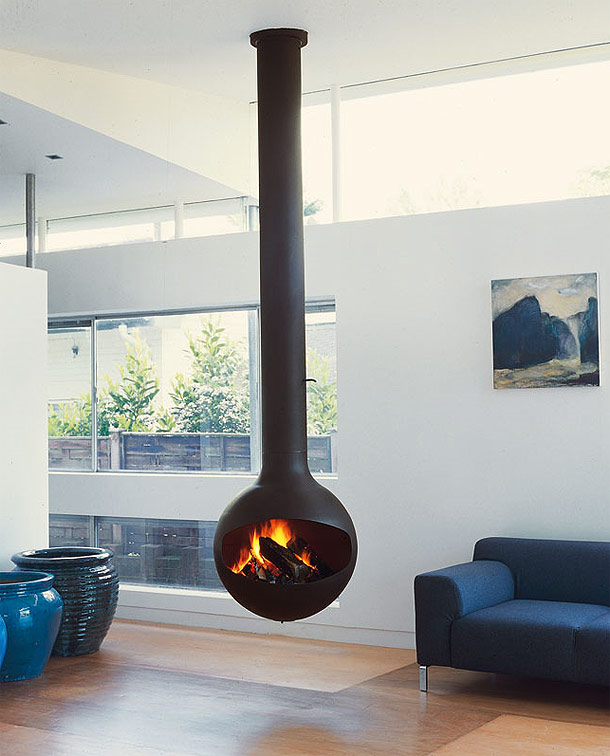 Creatice Modern Hanging Fireplace for Small Space
