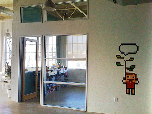 twitter office wall art foyer