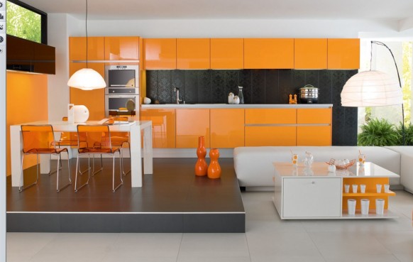 orange kitchen