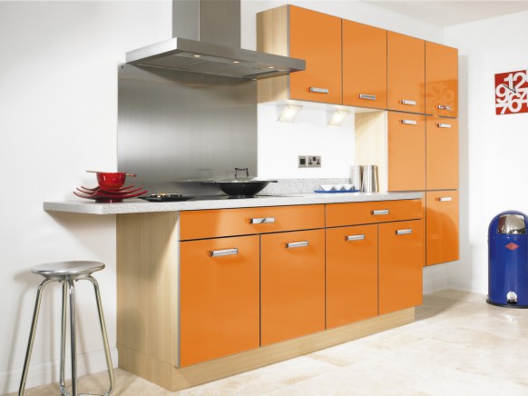 moderna gloss orange kitchen