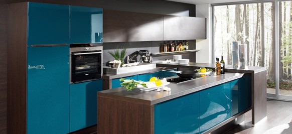 modular blue kitchen
