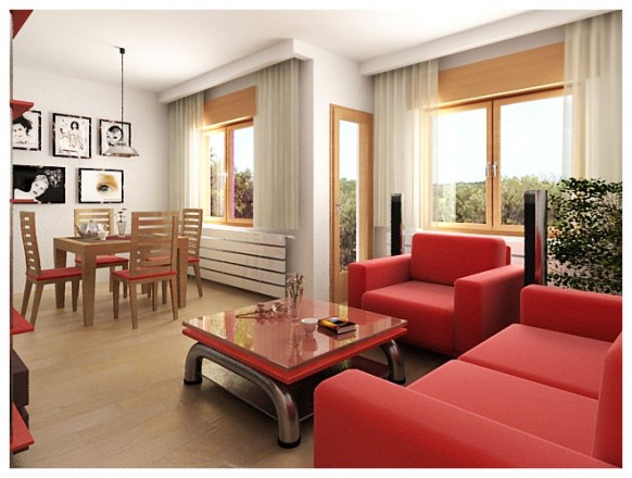 red sofa sets