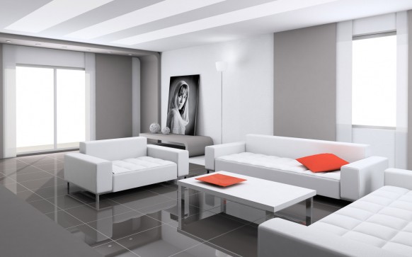 white living room decor