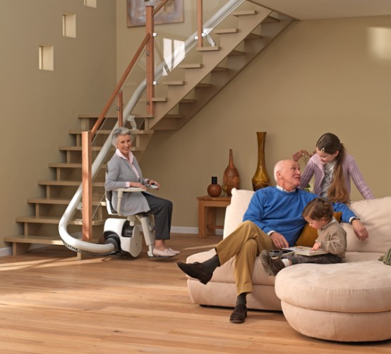 Curved stair lift Sinor by ThyssenKrupp Monolift 4