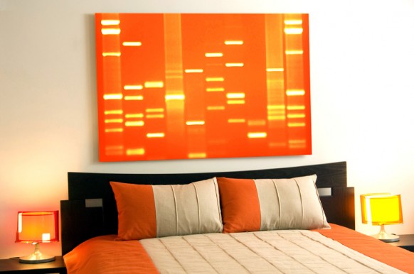 DNA art in orange