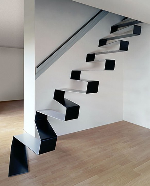 black and white stairs