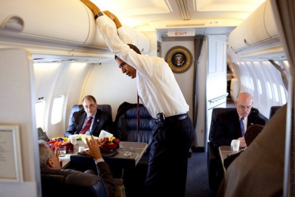 Obama in Air Force 1