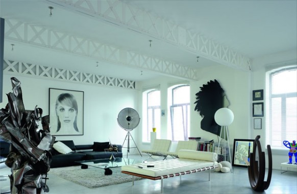 new classic style loft - living room