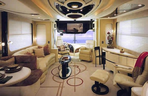 gorgeous lounge inside the caravan