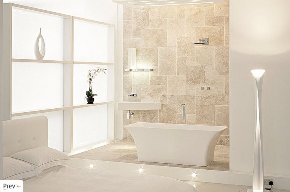 white and beige bathroom