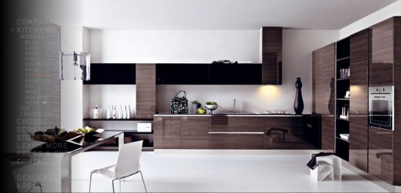 modern brown kitchen