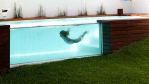 Elevated Swimming Pool With Glass Walls