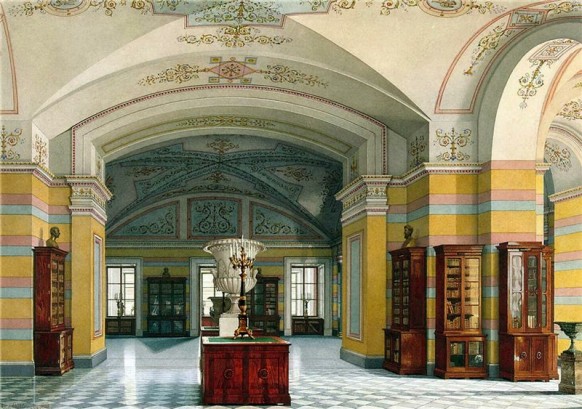 library russian palace opulent decorative ceiling