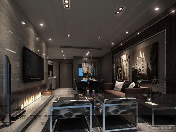 sleek modern living room masculine chrome
