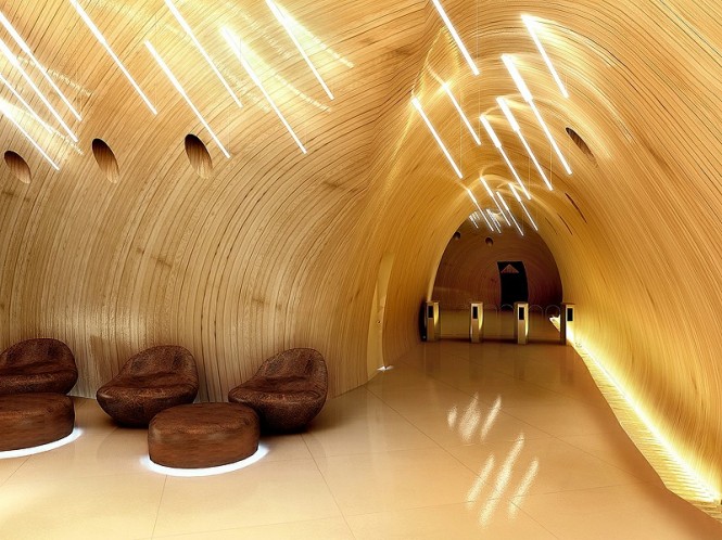 futuristic office lounge