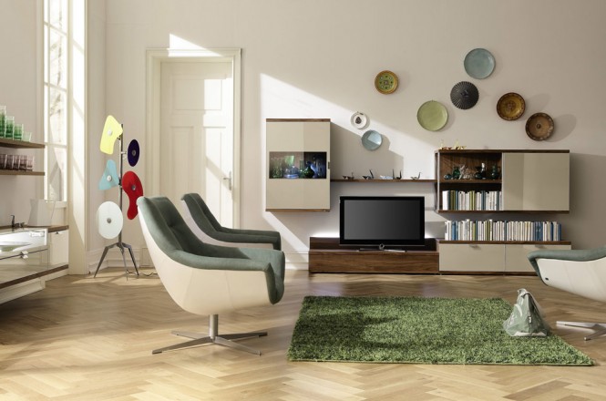 geometrical art enlivens living room