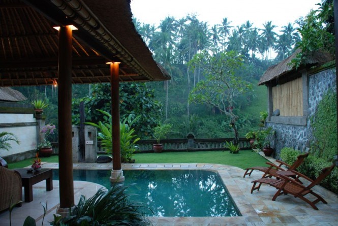Many of the rooms come with their own private pools, sometimes flowing indoors or outdoors.