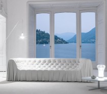 Busnesli White Living Room with Ocean View