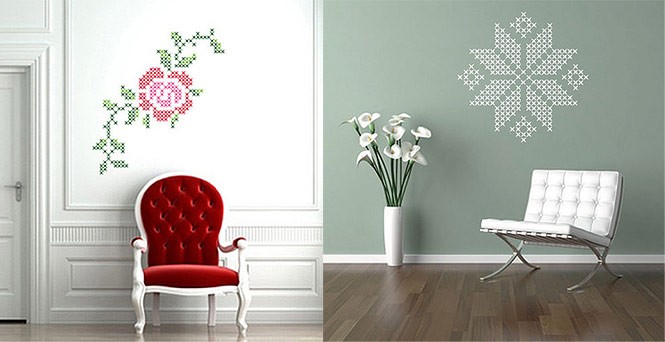 Wall stickers graphic rose and snowflake