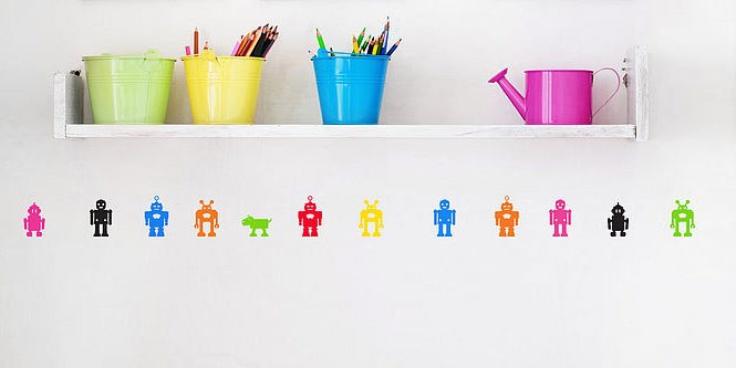 Wall stickers robots