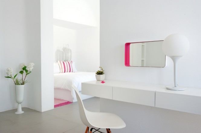 santorini grace pink and white decor