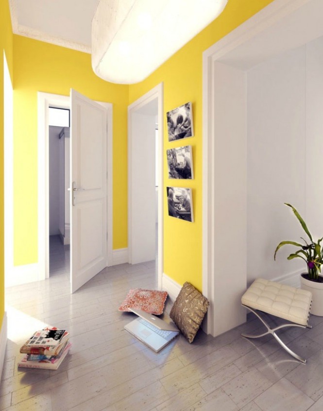polish firm yellow and white hallway