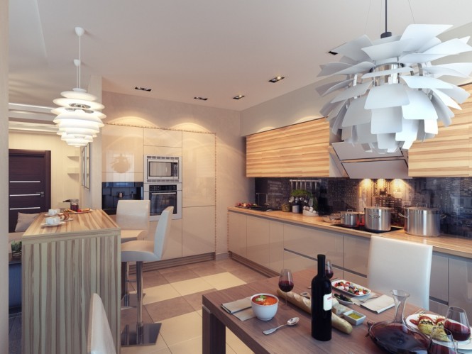 Kitchen with Ambient Lighting