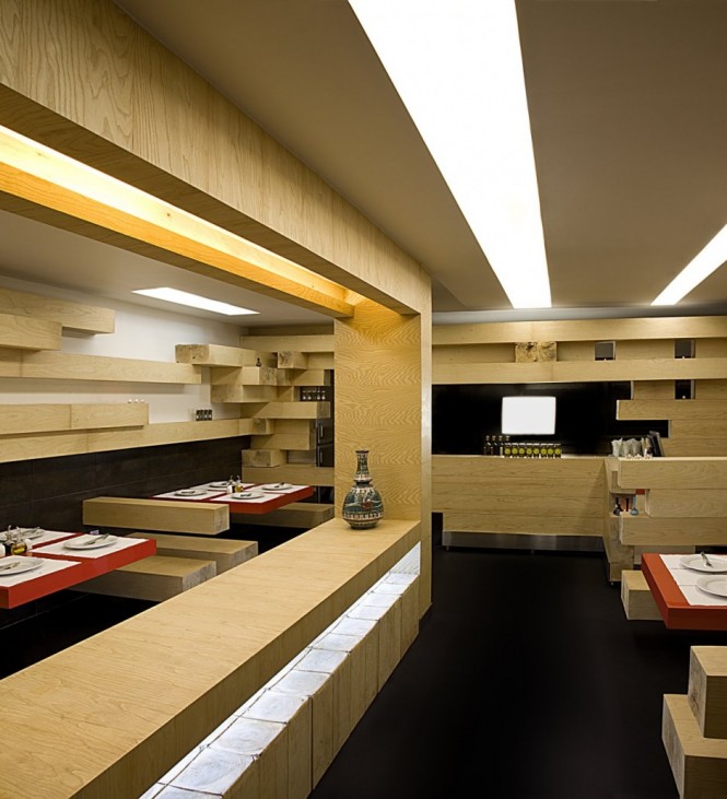 wooden interior restaurant