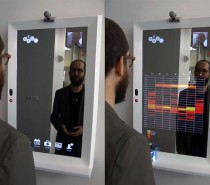 technology mirror in bathroom