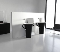 black bathroom basins