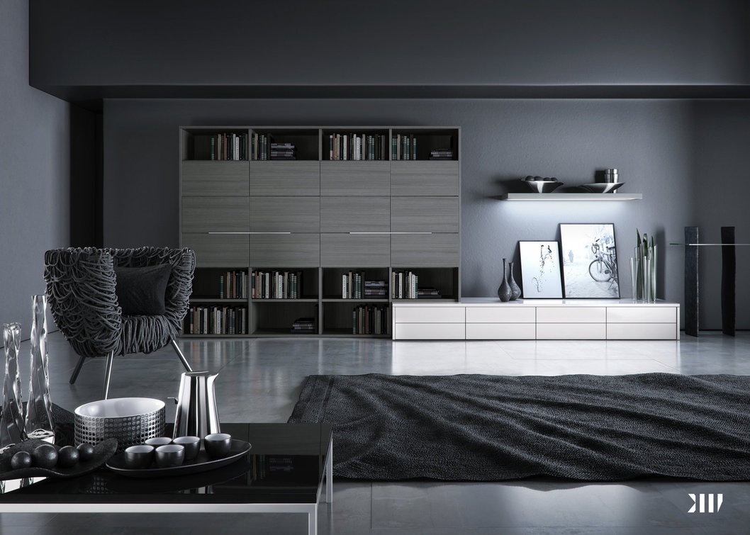 12 Black And White Grey Living Room Interior Design Ideas
