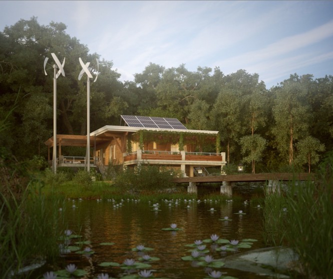 Other structures are in a more obvious empathy with their surroundings, not particularly in shape, but with obvious signs of green energy usage such as solar panels and wind turbines to provide power to the house with minimal detriment to the Earth.