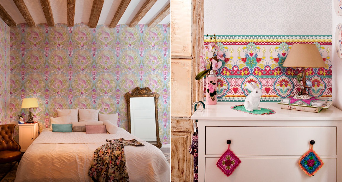 Bright modern floral wallpaper | Interior Design Ideas