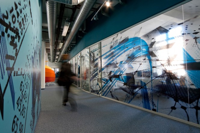 Contemporary Workplace graphical wall treatment