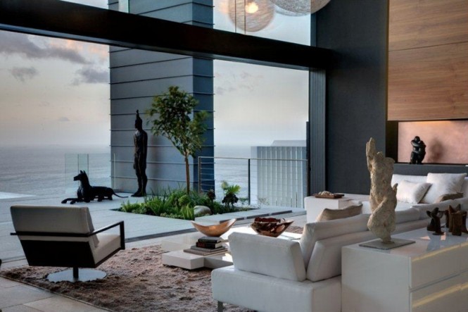 White sofa modern chair sea view home