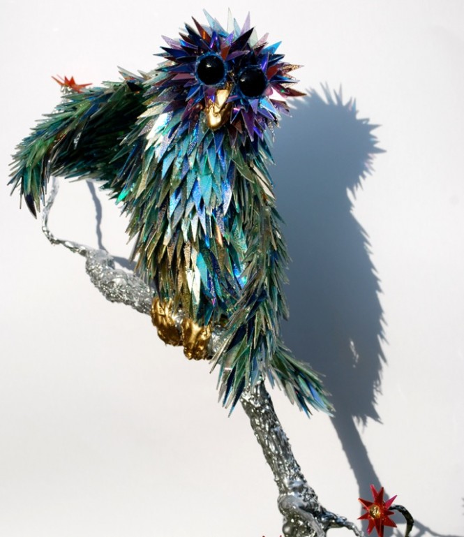 bird mixed media sculpture Sean Avery