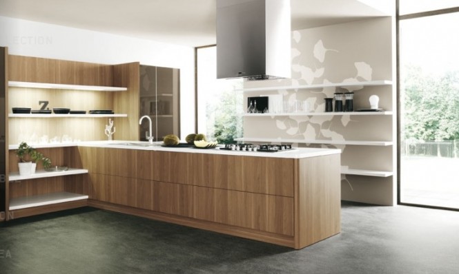 wood slab modern kitchen units