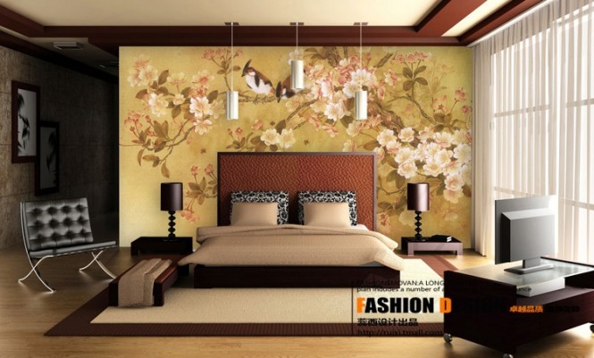 Contemporary chinese infuenced bedroom design