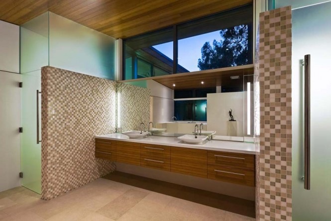 Modern bathroom units mosaic tile