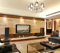 Wood paneling entertainment wall lounge