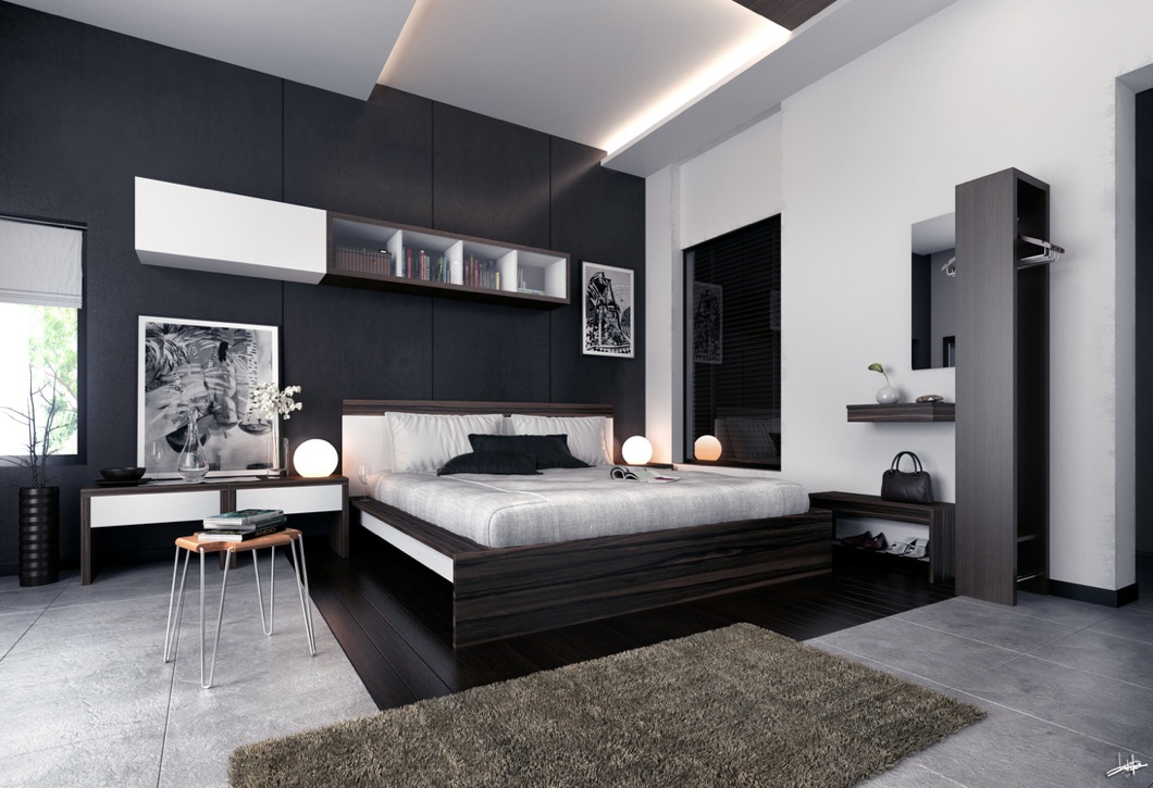 white black brown modern bedroom furniture | interior design ideas.