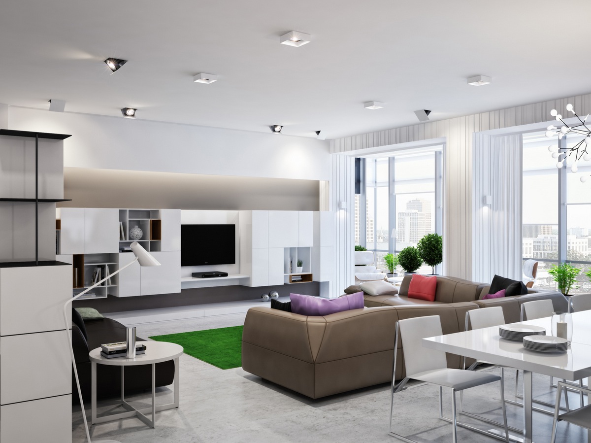 neutral open plan living room | interior design ideas.