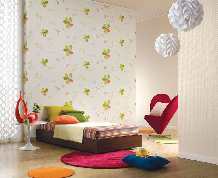 Flower Wallpaper Interior Design Ideas