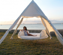 With the option of an indoor or an outdoor Floating Bedâ„¢, its not just a place to sleep, but a fun place to hang out and chat with friends or the kids, to relax peacefully with a good book, or to gaze at the view with a refreshing cocktail in hand.