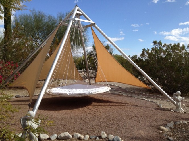 outdoor floating bed hammock