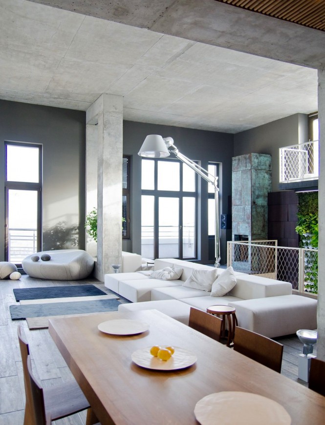 white modular sofa gray living room