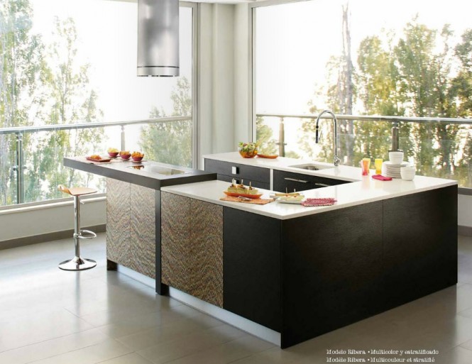 Black brown modern kitchen design