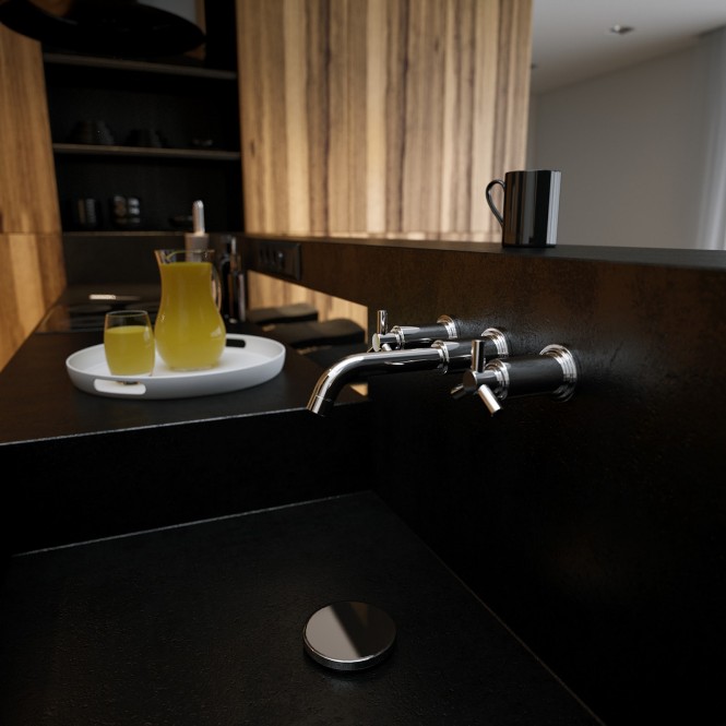 Black corian kitchen sink worktop