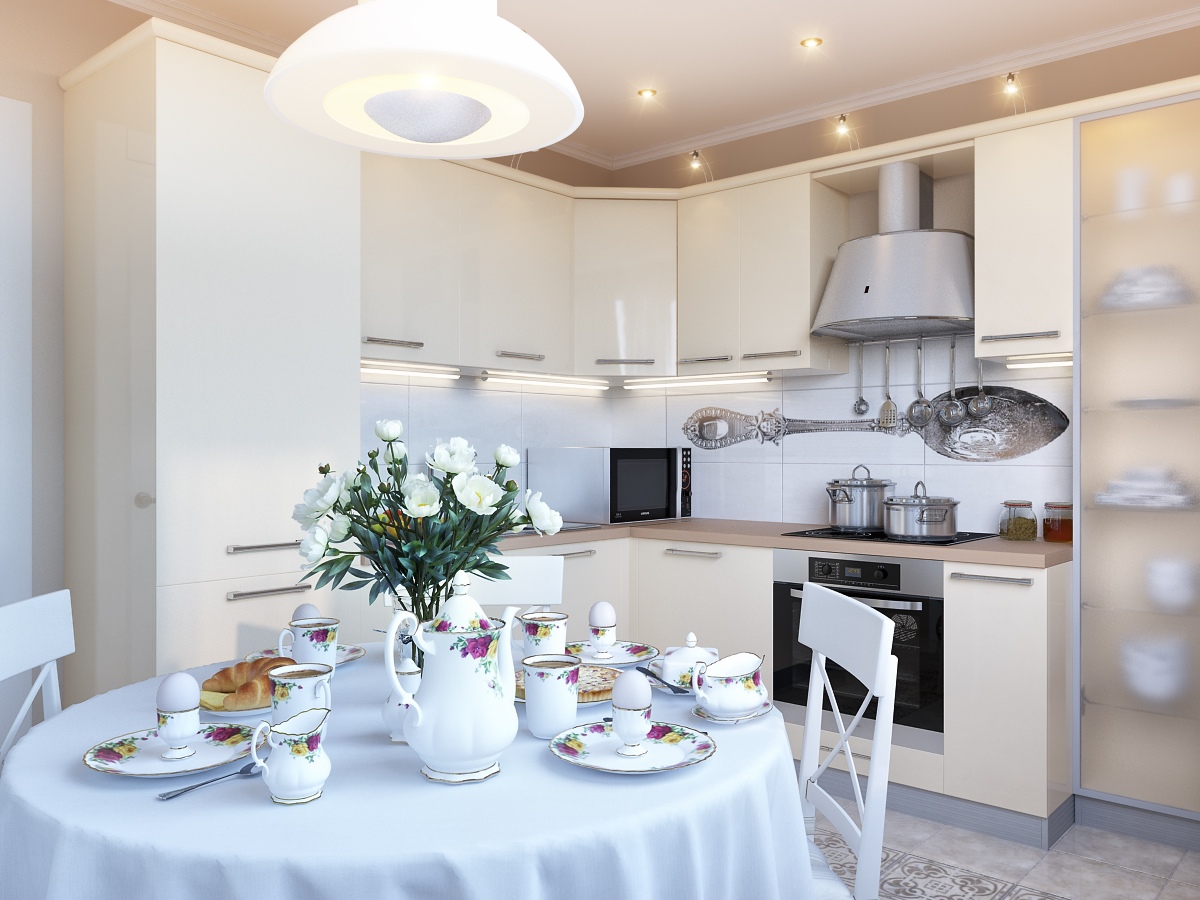 white kitchen and dining room